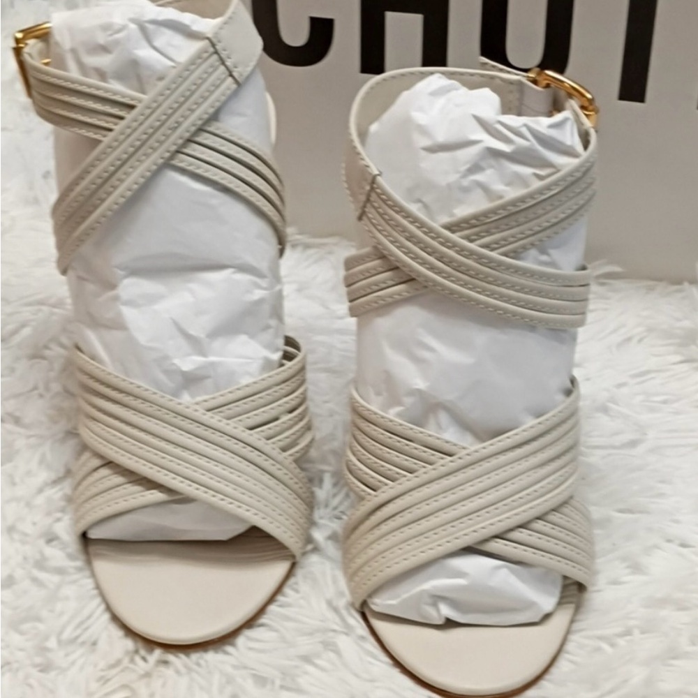 SCHUTZ Cream Strappy Heels - never worn with original box. Smoke & pet free home